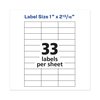 Avery Dennison Copy Labels, 1x2.81, 8250/Bx, PK250 5332